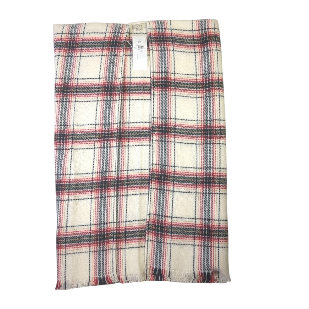 Ann Taylor LOFT Plaid Poncho / Wrap Scarf NEW with Tags - Picture 6 of 8